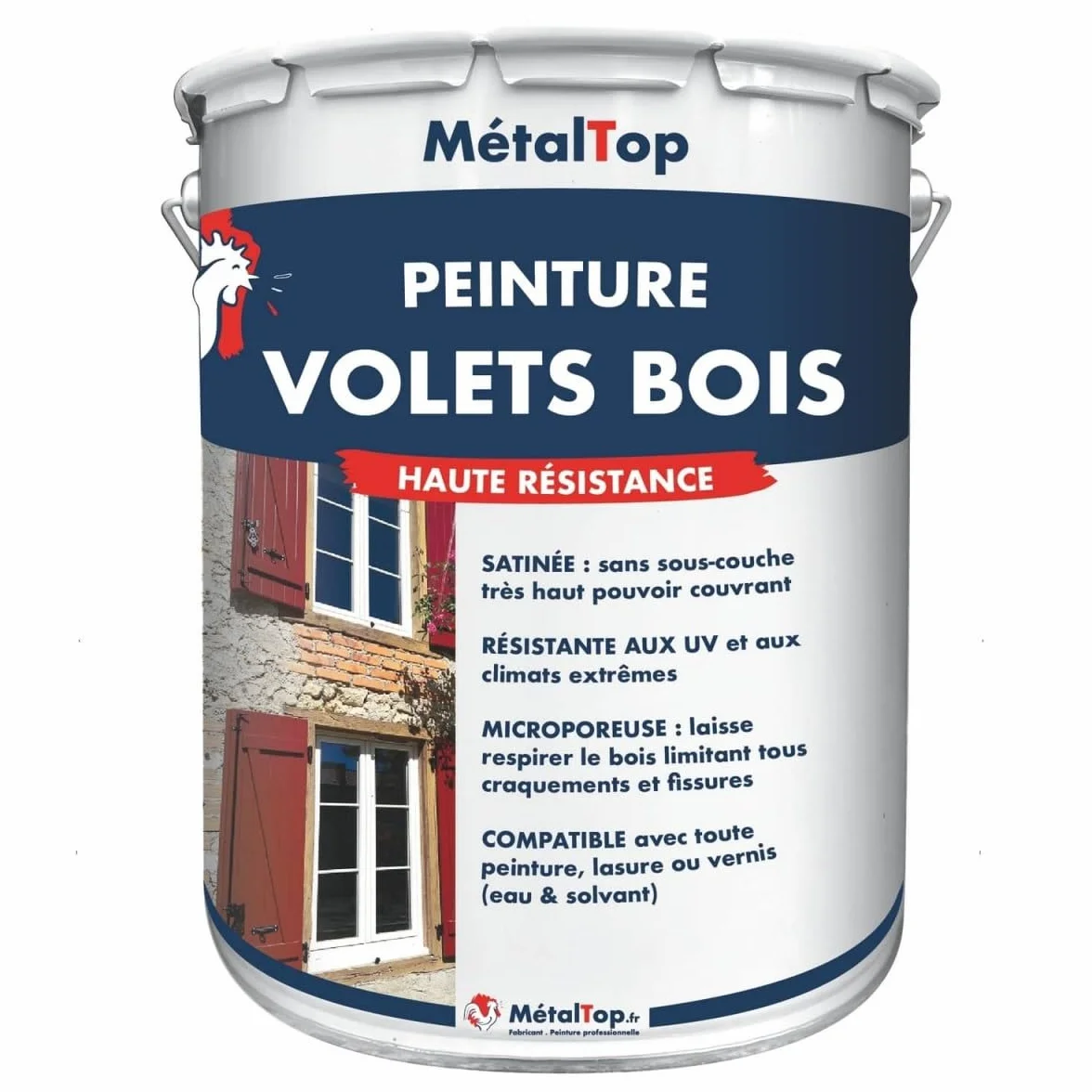 Peinture Volets Bois Gris Anthracite RAL 7016-1 L Microporeuse Anti-UV Anti-humidité Haute Protection 15 Ans