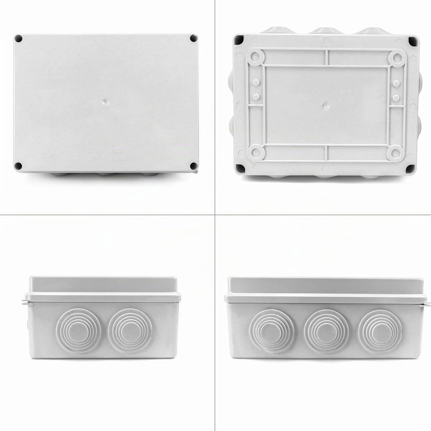 QWORK Boite de derivation IP65 plastique ABS etanche exterieur Blanc 200 x 155 x 80 mm