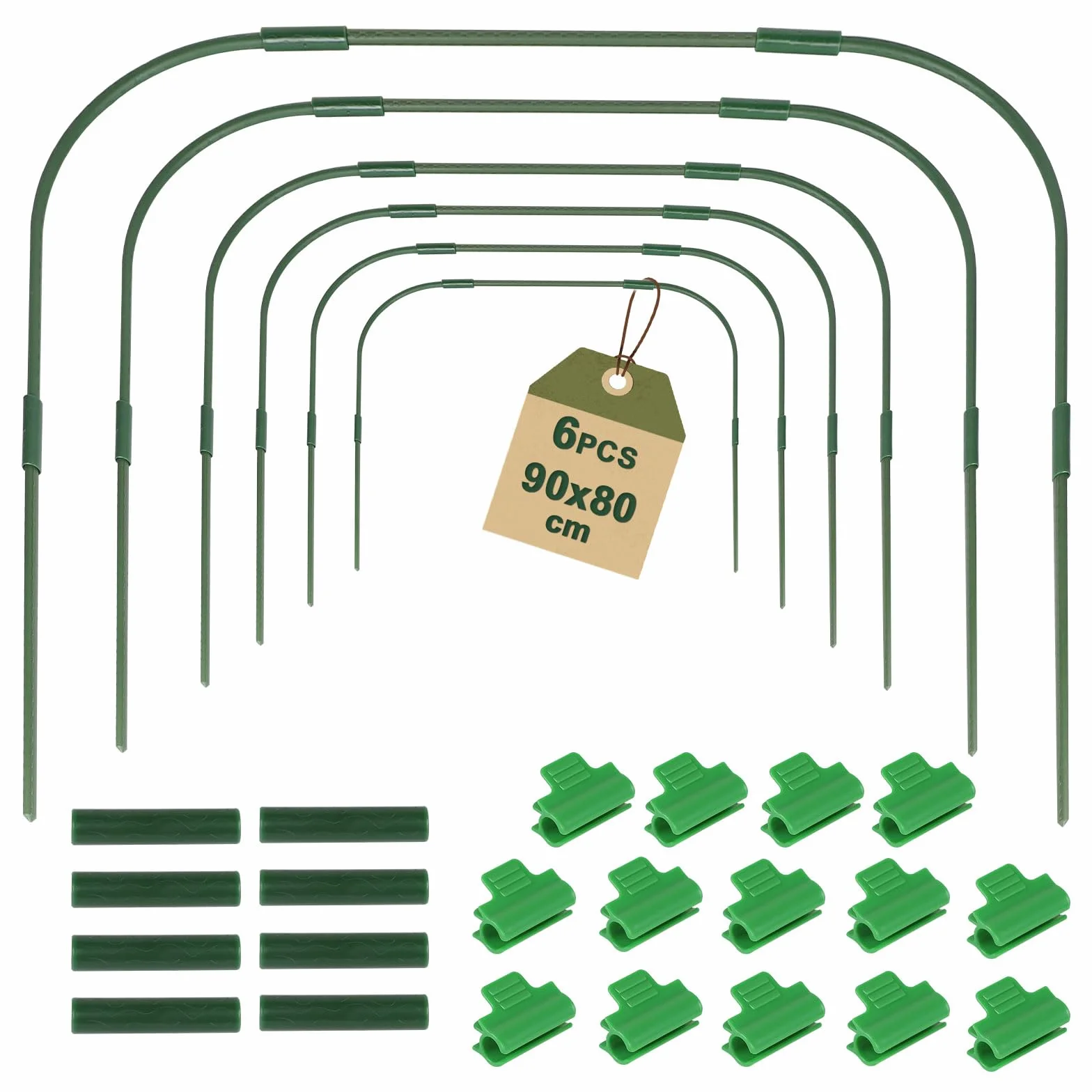 EXLECO 6Pcs Cadre de Serre de Jardin avec Clips Arceau de Jardin Kit de Maison de Cerceau de Jardin Cerceau pour Tunnel Jardin 90 * 80cm Arceau pour Serre Tunnel Cerceau pour Tunnel de Croissance