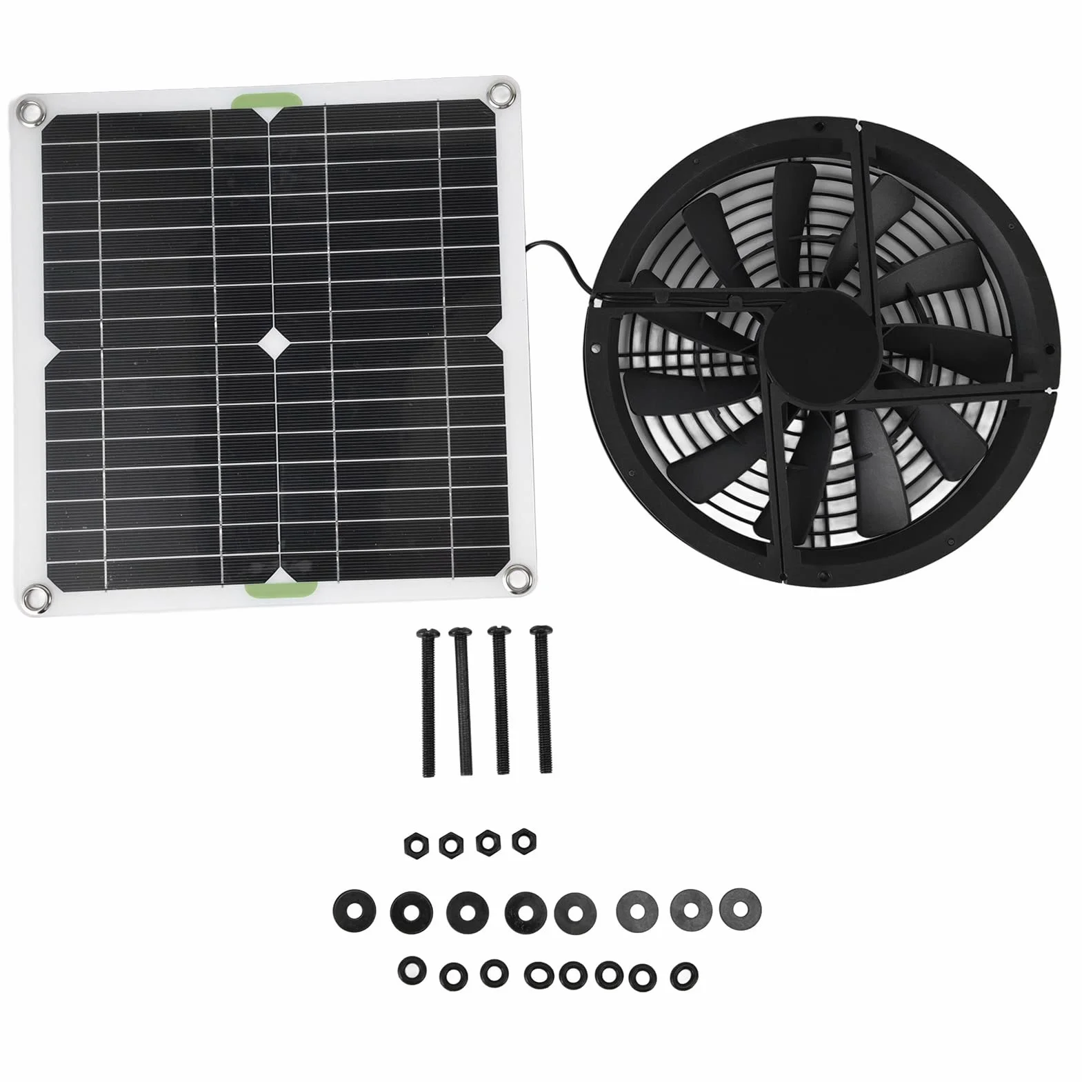 Kit Ventilateur Panneau Solaire 12W 2000 Tr/min étanche pour Poulailler Serre