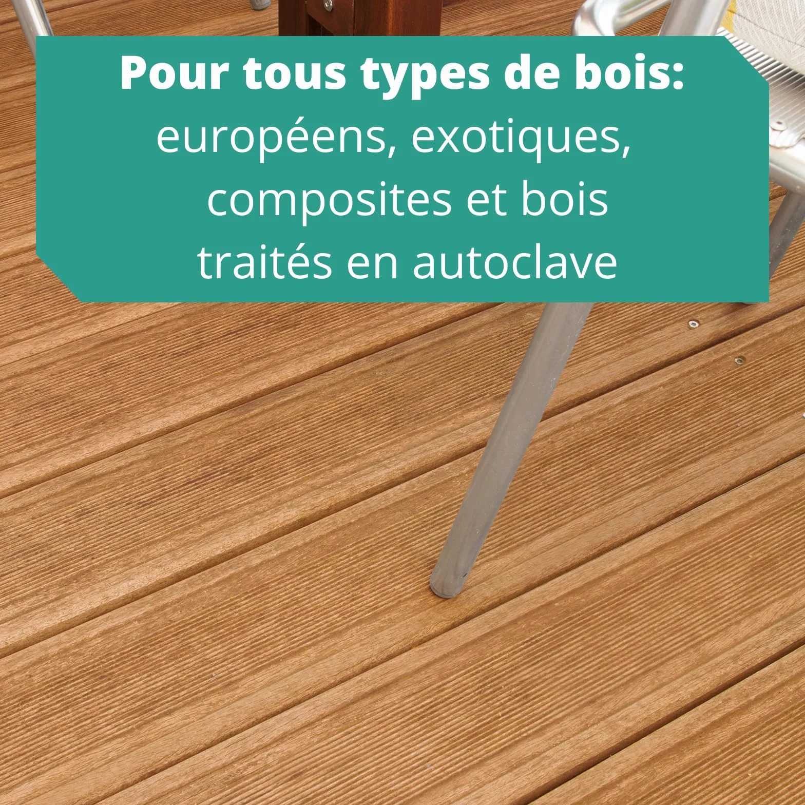V33 Saturateur bois extérieur Naturel mat 5L - Haute résistance eau chlorée, UV et graisse - Sans essuyage et non glissant