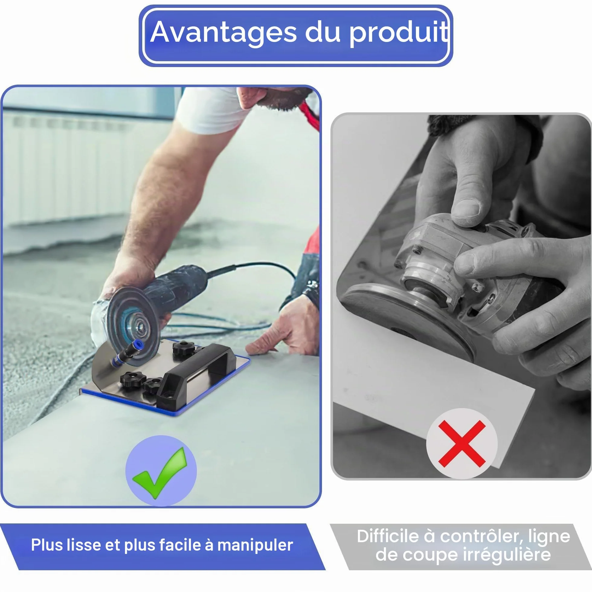 Support Meuleuse D'Angle 45 Degrés Coupe Carrelage, Accessoire Précis pour Meuleuse Modèle 100