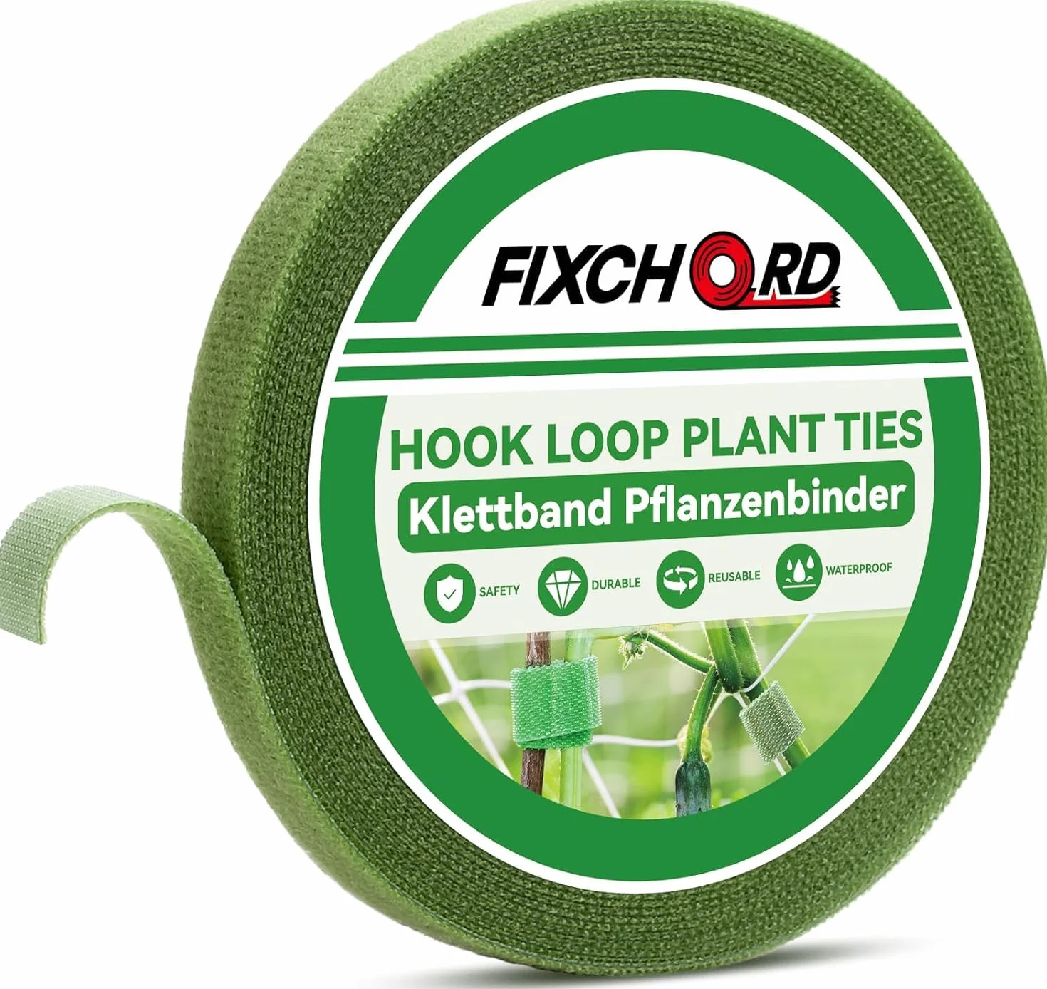 Attaches de Jardin pour Plantes, 10m*12mm Attache Plante Grimpante, Attache Plante Grimpante pour Tomate, Liens de Plantes Bande de Fixation Réutilisable, Verre Vert