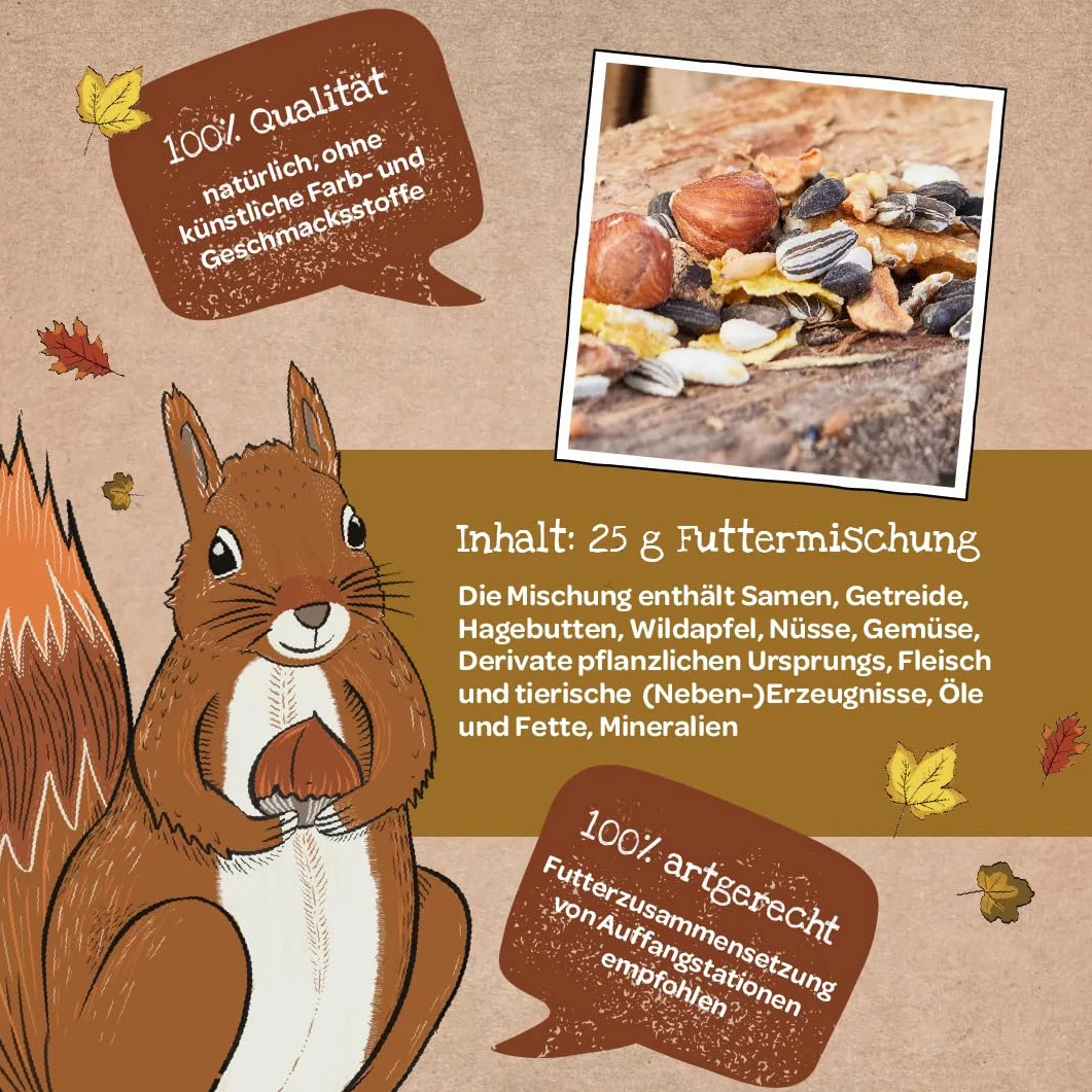 Die Stadtgärtner Petit repas - Nourriture pour écureuils - Contient des noisettes, des noix, des cynorrhodons, des raisins secs et des noix de cèdre - Nourriture naturelle pour les écureuils