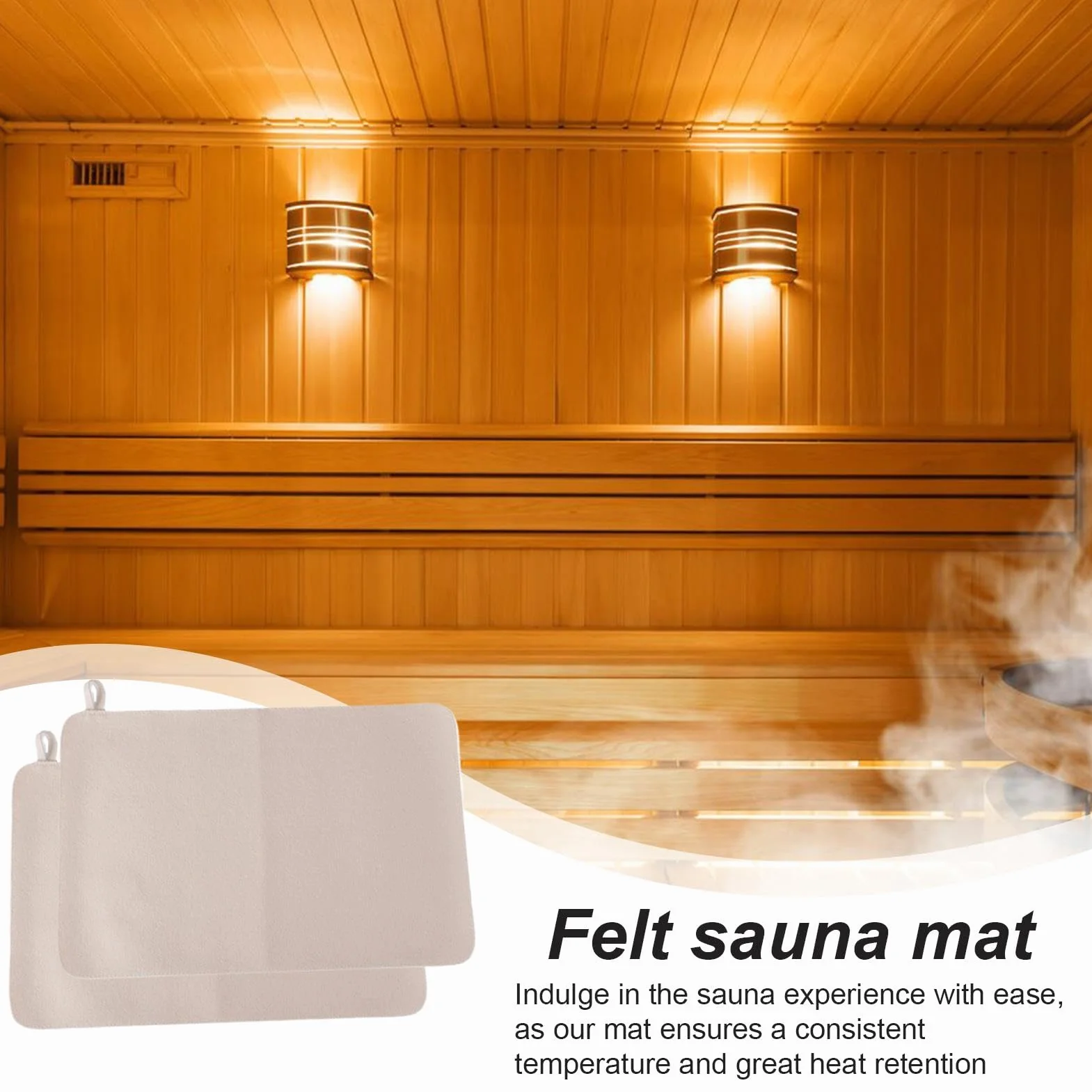Tapis de sauna en feutre doux absorbant l'eau, protection de banc et coussin de siège