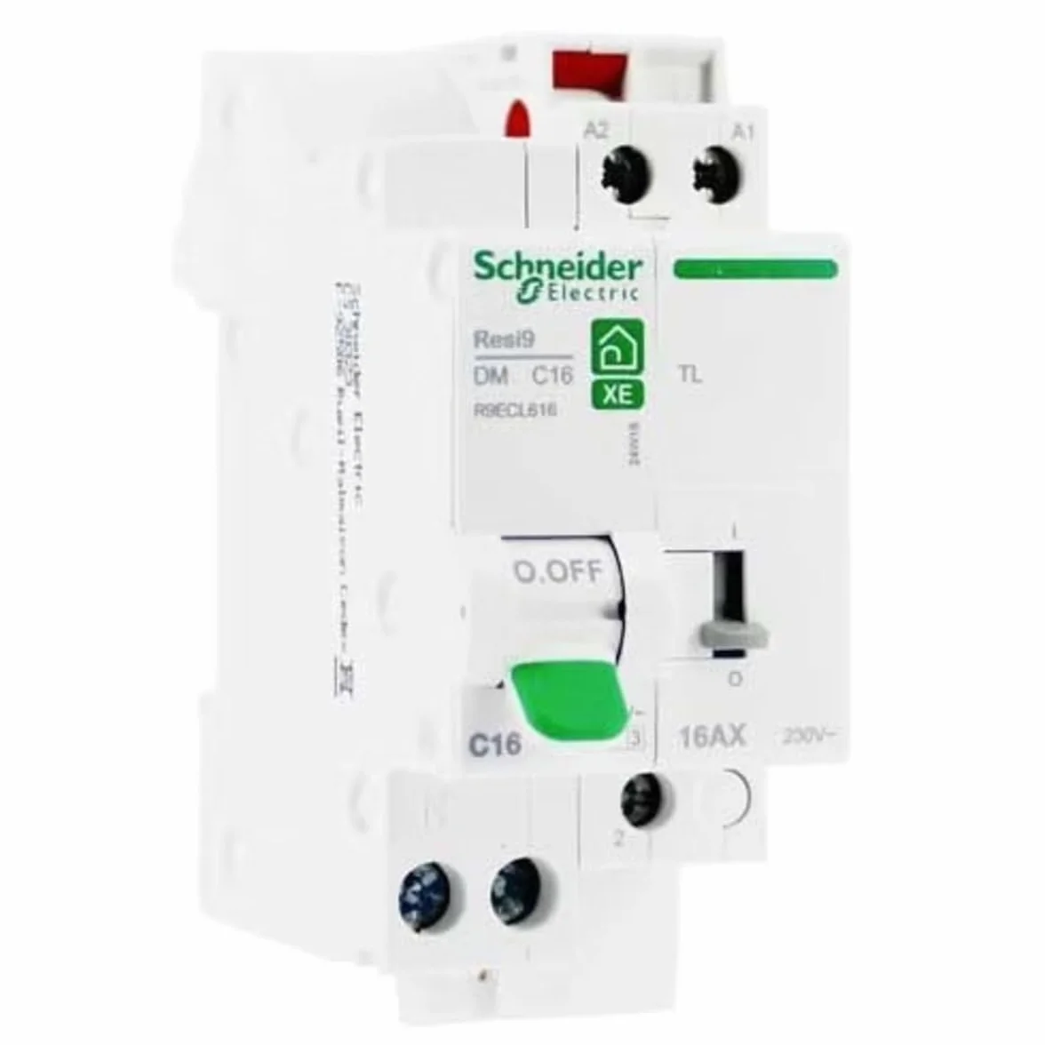 Schneider Electric Resi9 XE R9ECL616 1P+N 16A courbe C disjoncteur télérupteur embrochable
