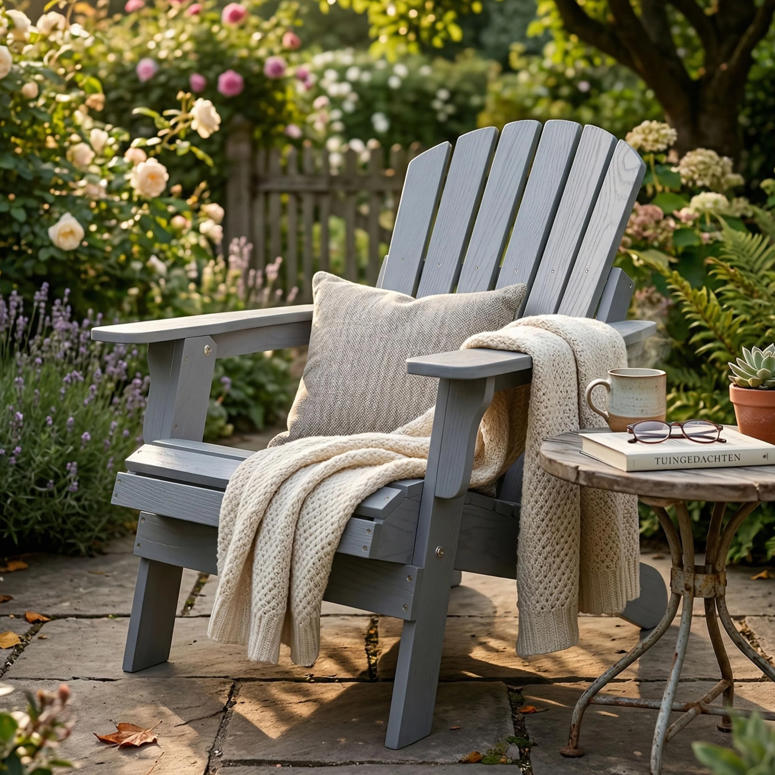AXI Rosalie Chaise Adirondack en Bois, Couleur Grise | Transat/Chaise Longue/Assise De Jardin / 100% Bois De Pruche pour 1 Personne, avec Accoudoirs Et Dossier Haut | 75,5 X 86,5 X 85 Cm